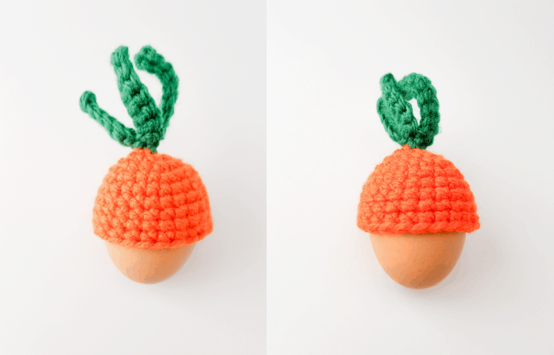 Carrot top egg cosy