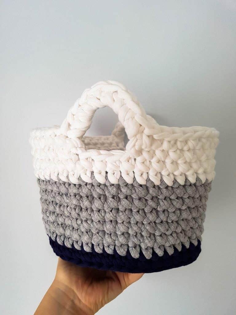 tshirt yarn crochet basket pattern