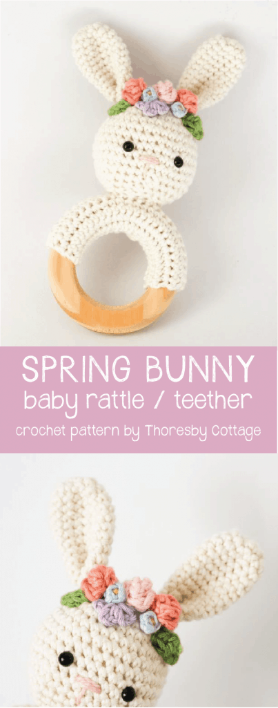 rabbit baby rattle crochet pattern 