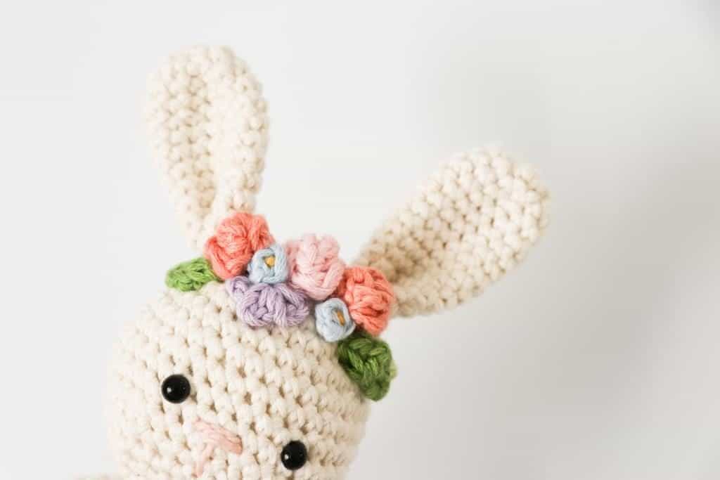 crochet bunny with flower crown