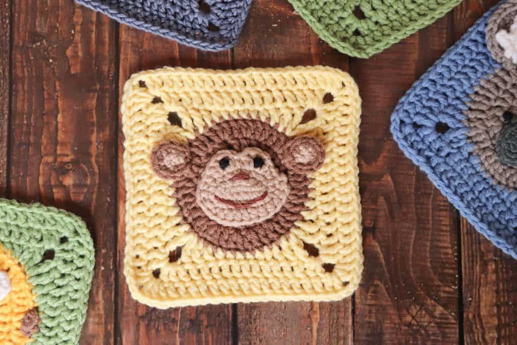 crochet monkey square