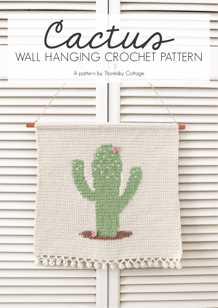 crochet cactus wall hanging