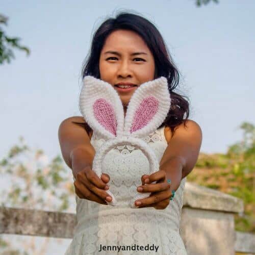 easy crochet easter bunny ear headband free pattern