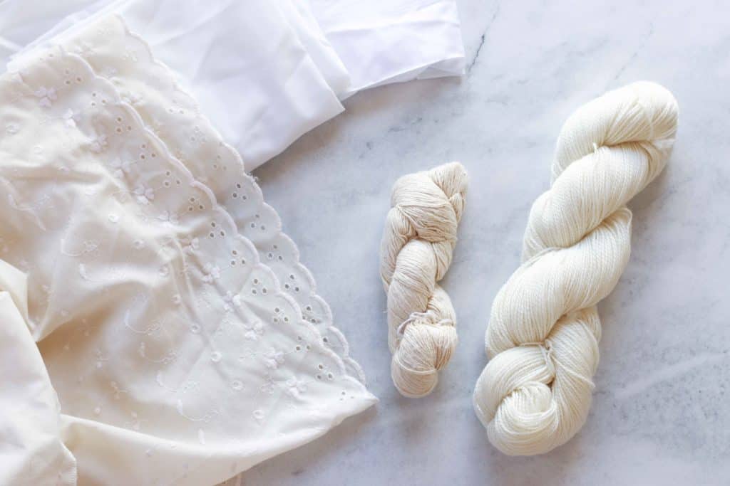 undyed yarn and cotton