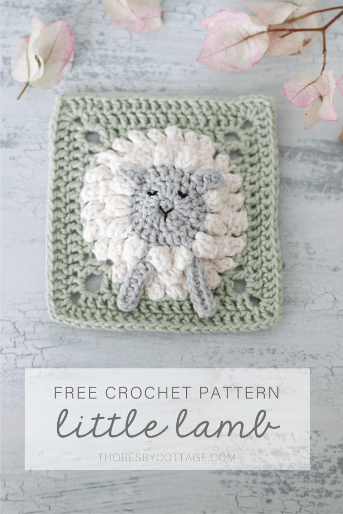 Little lamb granny square | free crochet sheep pattern