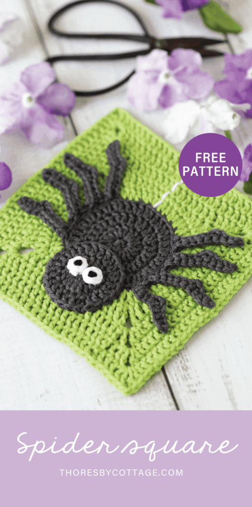 Creepy Crawly Granny Square | Free Spider crochet pattern