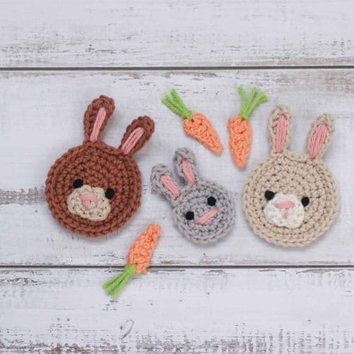 Free Easter Egg Granny Square Pattern (3D Crochet Square) crochet bunny applique pattern
